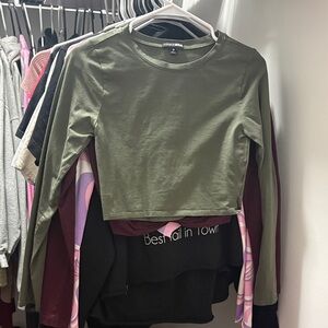 Fashion Nova Olive Green Crop Top